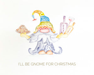 "I'll Be Gnome For Christmas" (boy) Seasonal Print