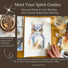 Meet Your Spirit Guides- Tarot/Oracle Card Reading + Original Watercolor Painting.