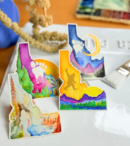"Bigfoot" Idaho Vinyl Sticker 4 Pack