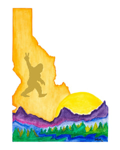 "Peace Out Bigfoot" Idaho Print
