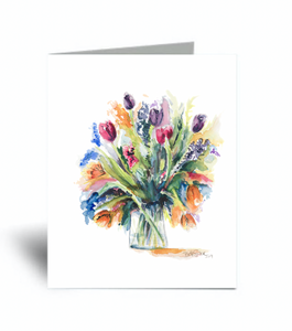 "Bouquet of Tulips"Blank Card 10 Pack