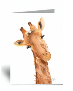 "Giraffe Lashes" Blank Card 10 Pack